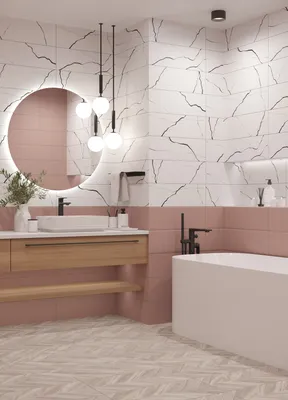 Фотографии современного дизайна кафельной плитки в ванной комнате