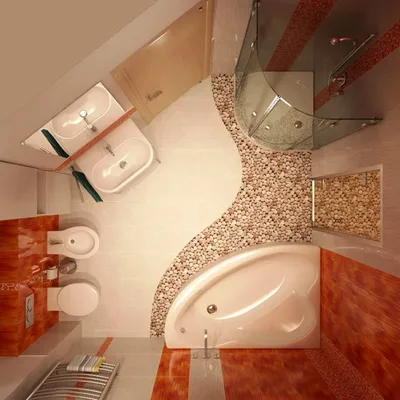 Арт кафельной плитки в ванной комнате HD
