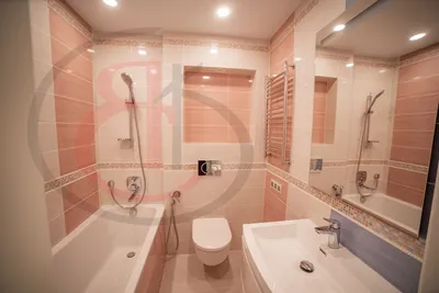 17) Фото керамической плитки в ванной комнате с разными цветами