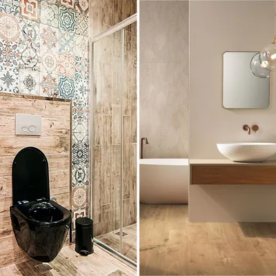 30) Фото керамической плитки в ванной комнате с разными стилями оформления