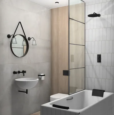 Идеи дизайна ванной комнаты с керамической плиткой: фотоинтерьеры