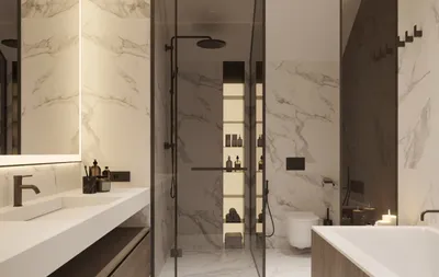 Идеи для дизайна маленькой ванной комнаты с использованием света: фото