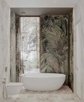 Идеи для дизайна маленькой ванной комнаты с использованием растений: фото