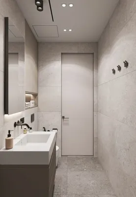 Дизайн маленькой ванной комнаты с использованием подвесных унитазов