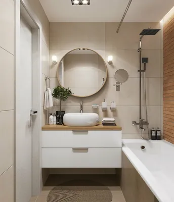 Идеальный дизайн маленькой ванной комнаты с использованием плитки
