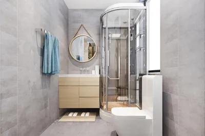 Фото дизайна ванной комнаты с душевой кабиной в хорошем качестве