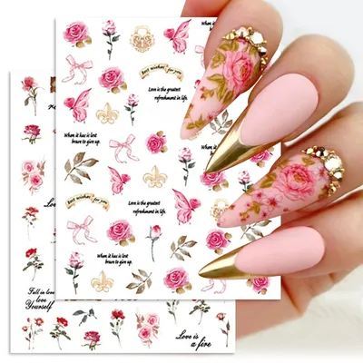 Идеи дизайна ногтей розы на фото: jpg, png, webp