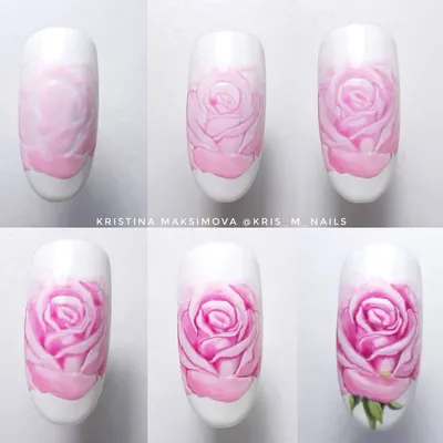 Прекрасные изображения дизайна ногтей розы: выбирайте размер