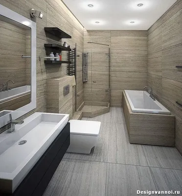 Идеи для дизайна ванной комнаты с прямоугольной формой