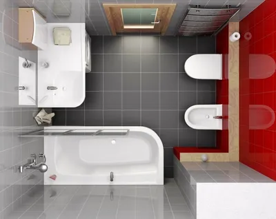 Идеи для оформления просторной прямоугольной ванной комнаты