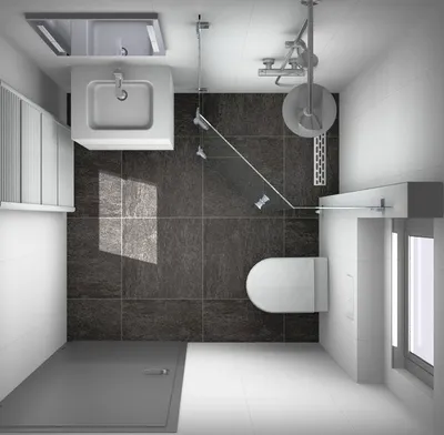 Современный дизайн прямоугольной ванной комнаты