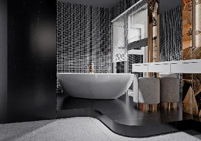 Фото ванной комнаты с прямоугольным дизайном 2024 года