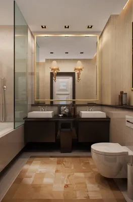 Стильные варианты дизайна совмещенной ванной комнаты (с фото)