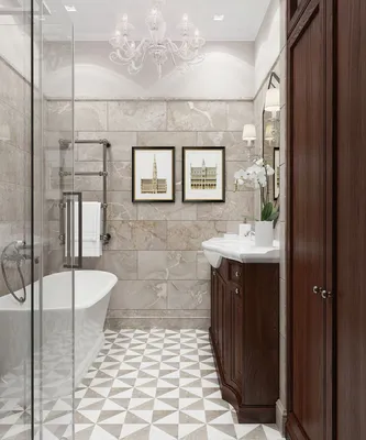 Фото ванной комнаты с использованием мрамора и гранита