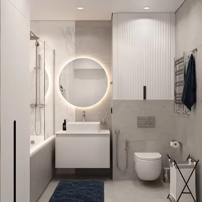 Фото ванной комнаты с эргономичным расположением элементов