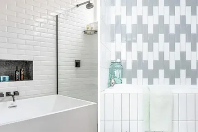 Примеры дизайна укладки кафеля в ванной: фото галерея