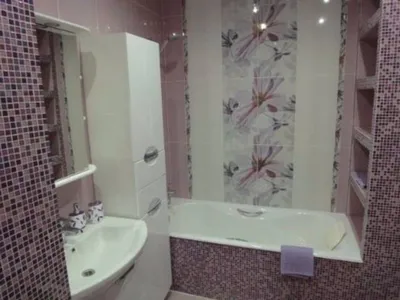 HD фото с красивой укладкой кафеля в ванной