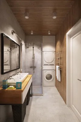 Арт-фото узкой ванной комнаты в 4K разрешении
