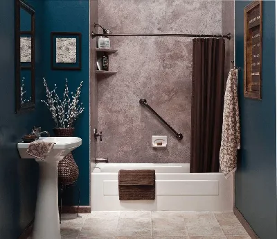 Картинки дизайна ванной комнаты без плитки в Full HD