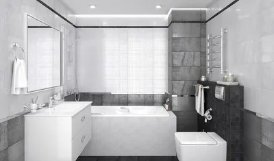 Стильные ванные комнаты без плитки: фотообзор