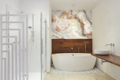 Альтернативные решения для дизайна ванной комнаты без плитки: фотоподборка
