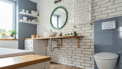 Эстетика без плитки: фото дизайн ванной комнаты