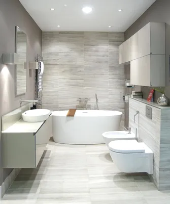 Современный взгляд на дизайн ванной комнаты без использования плитки: фотогалерея