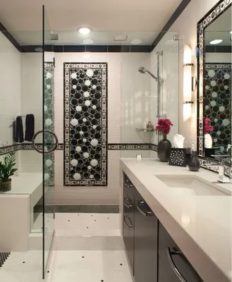 Дизайн ванной комнаты с душевым боксом фотографии