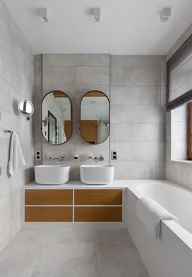 Фото ванной комнаты с разными вариантами отделки стен