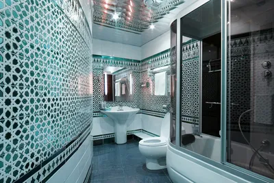 Фото дизайна ванной комнаты в бирюзовом цвете