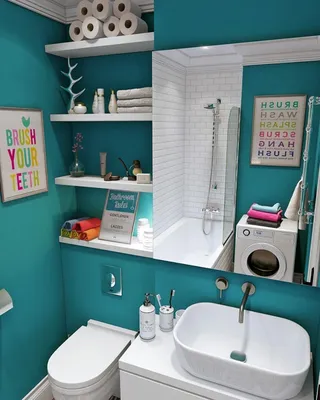 Фото ванной комнаты в бирюзовом цвете в формате WebP