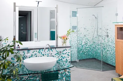 Дизайн ванной в бирюзовом цвете фотографии