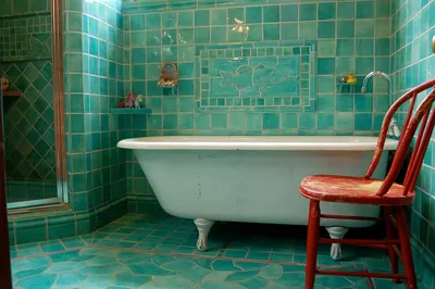 Картинка ванной комнаты в стиле бирюзы