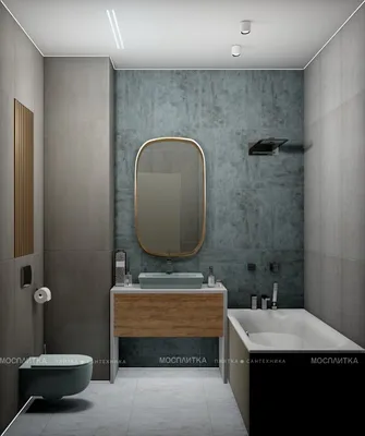 Арт-фото ванной комнаты в бирюзовой гамме