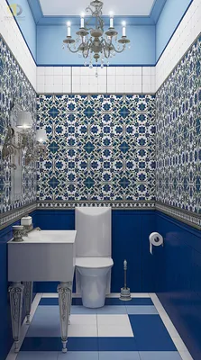 4K изображения ванной комнаты в бирюзовом цвете