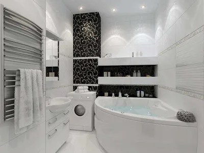 19) Дизайн ванной в черном цвете - фото для вдохновения