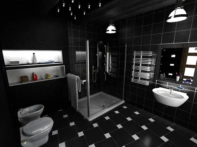 24) Дизайн ванной в черном цвете - фото в формате Full HD