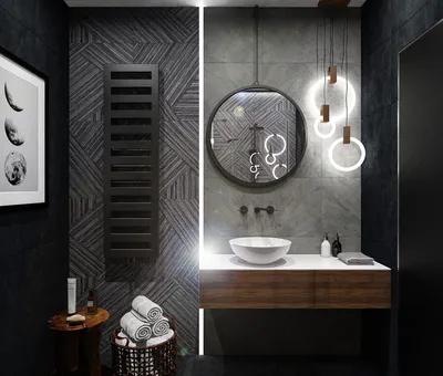 25) Фото дизайна ванной в черном цвете - выберите формат: JPG, PNG, WebP