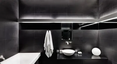 26) Новые идеи дизайна ванной в черном цвете - скачать изображение