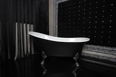 4) Фото дизайна ванной в черном цвете в формате 4K