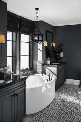 Дизайн ванной в черном цвете фотографии