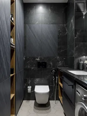 8) Фото дизайна ванной в черном цвете - новые впечатления