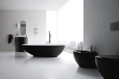 4K фото ванной комнаты в черном цвете