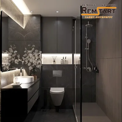 Фотография ванной комнаты в черном цвете - категория: Ванная комната