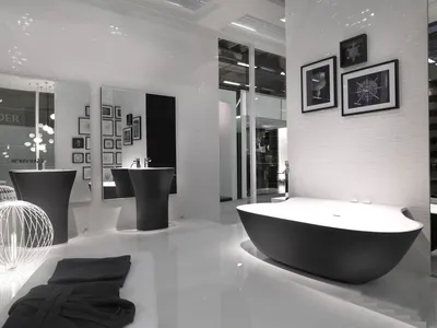 4K фото ванной комнаты в черном цвете - категория: Ванная комната