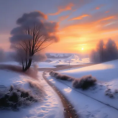 Утренняя природа зимой: фото в HD качестве для скачивания