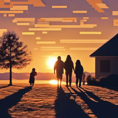 Утренняя семья: красивые картинки в формате JPG