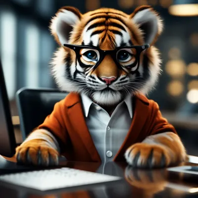 Красивая фотография тигра с выбором размера и формата для сохранения на устройстве