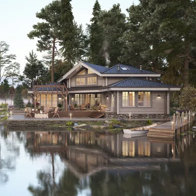 Дом на берегу озера - выберите размер и формат