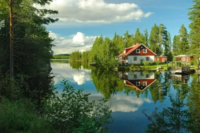 Великолепный дом на берегу реки: HD фото для скачивания